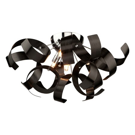 Artcraft Bel Air 4 Light Black Flush Mount AC604BK